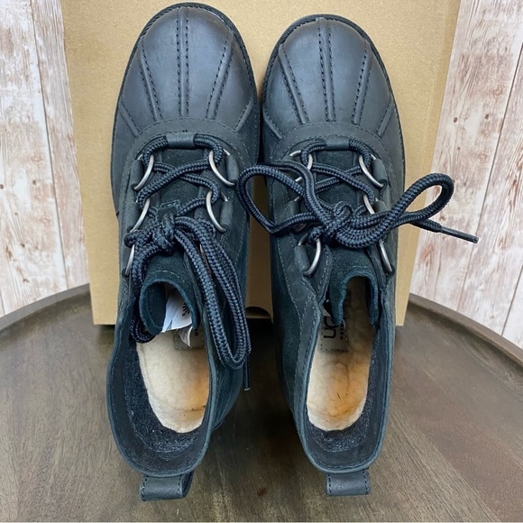 UGG Heather Leather Waterproof Lace Up Boot Size 6 Women - Picture 7 of 14